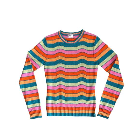 Vintage Cashmere Link Theory Striped Sweater 1990s / Early 2000s, Rare Japanese - Picture 2 of 6